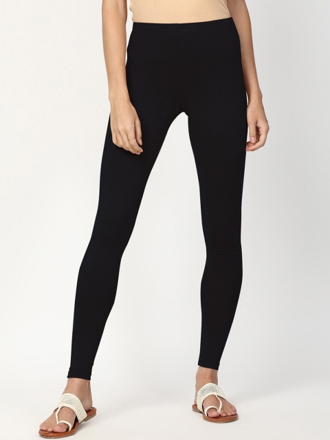V2 Value & Variety Black Solid Cotton Leggings