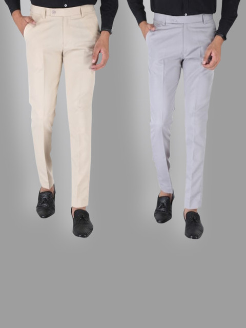 Srey trends Men Pack Of 2 Cream-Coloured & Grey Smart Slim Fit Trousers
Srey trends Men Pack Of 2 Cream-Coloured & Grey Smart Slim Fit Trousers