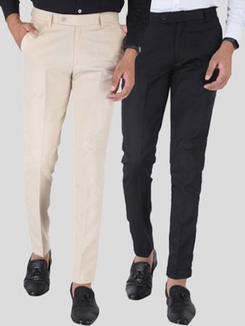 Srey trends Men Pack of 2 Cream-Coloured & Black Smart Slim Fit High-Rise Trousers
Srey trends Men Pack of 2 Cream-Coloured & Black Smart Slim Fit High-Rise Trousers