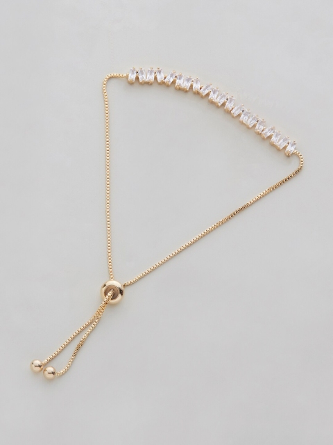 Kushal's Fashion Jewellery Women Gold-Toned & White Cubic Zirconia Gold-Plated Link Bracelet
Kushal's Fashion Jewellery Women Gold-Toned & White Cubic Zirconia Gold-Plated Link Bracelet