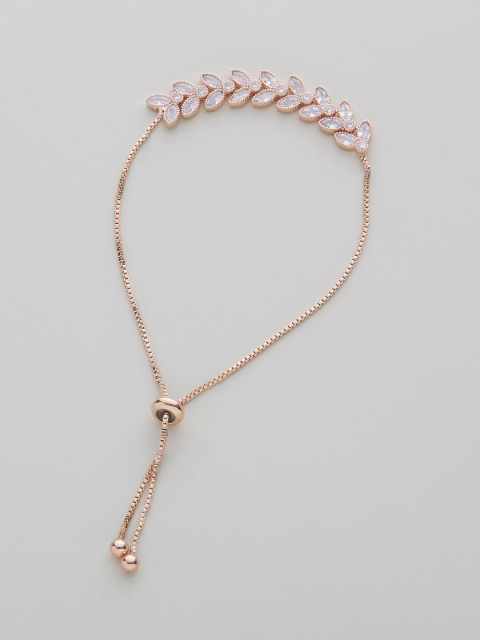 Kushal's Fashion Jewellery Women Rose Gold & White Cubic Zirconia Rose Gold-Plated Charm Bracelet
Kushal's Fashion Jewellery Women Rose Gold & White Cubic Zirconia Rose Gold-Plated Charm Bracelet