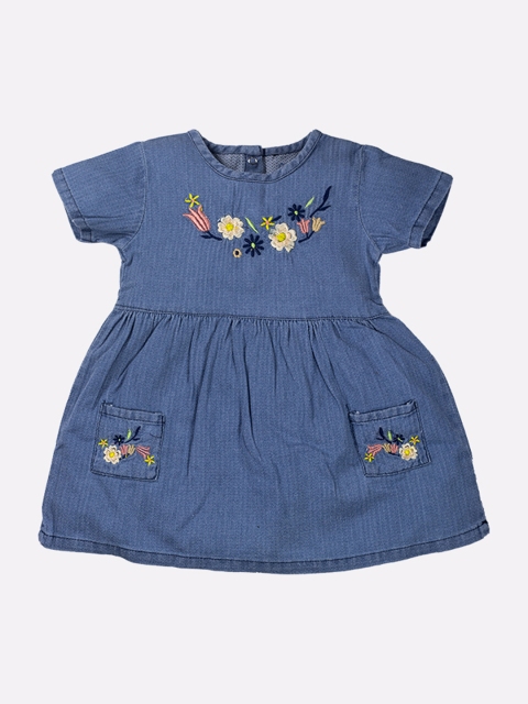 BABY GO Peach-Coloured Floral Dress