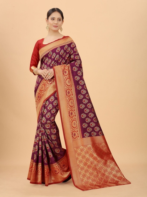 SATYAM WEAVES Multicoloured & Orange Woven Design Zari Silk Cotton Heavy Work Banarasi Saree, Multi
SATYAM WEAVES Multicoloured & Orange Woven Design Zari Silk Cotton Heavy Work Banarasi Saree, Multi