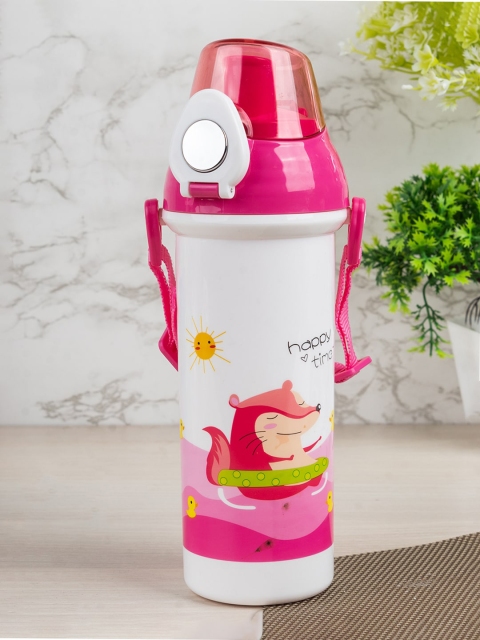 MARKET99 Pink & White Printed Sipper Water Bottle