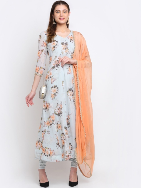 anokherang Women Grey Floral Embroidered Silk Georgette Kurti with Trousers & With Dupatta
anokherang Women Grey Floral Embroidered Silk Georgette Kurti with Trousers & With Dupatta