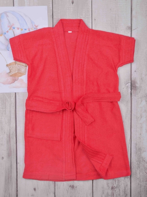 POPLINS Kids Coral Solid Bath Robe