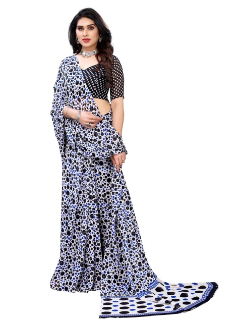 Iris Blue & Black Floral Banarasi Saree