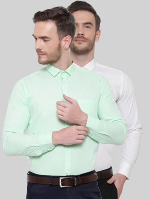 Srey trends Men Pack of 2 Comfort Formal Shirt, Cream