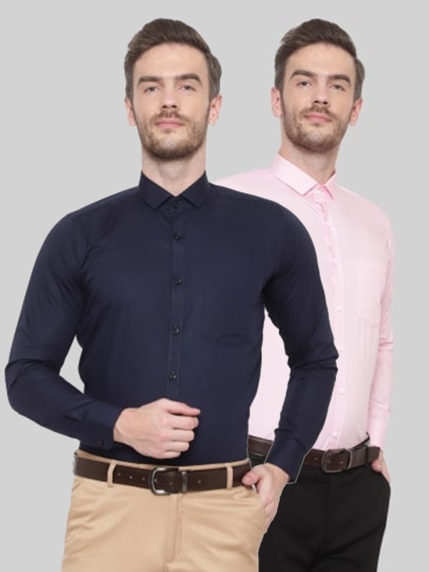 Srey trends Men Navy Blue & Pink Pack of 2 Comfort Regular Fit Solid Cotton Formal Shirt
Srey trends Men Navy Blue & Pink Pack of 2 Comfort Regular Fit Solid Cotton Formal Shirt