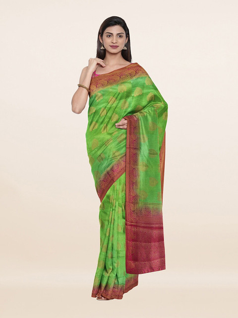 Pothys Green & Pink Ethnic Motifs Zari Pure Silk Saree
Pothys Green & Pink Ethnic Motifs Zari Pure Silk Saree