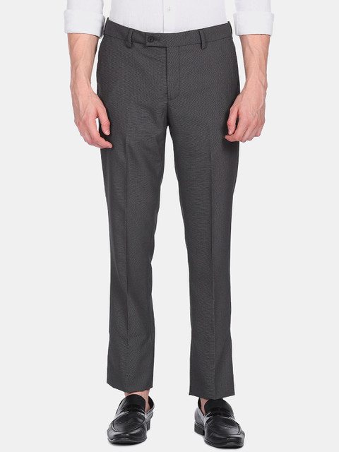 Arrow Men Grey Mid Rise Flat Front Formal Trousers 
Arrow Men Grey Mid Rise Flat Front Formal Trousers