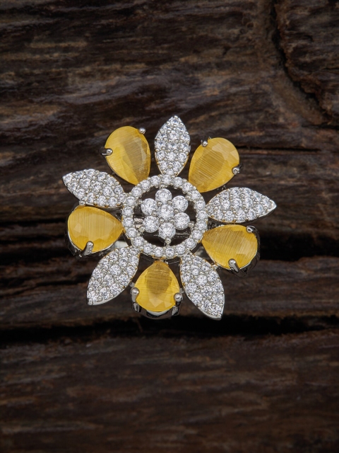 Kushal's Fashion Jewellery Silver Plated White & Yellow Sparkling CZ-studded Finger Ring
Kushal's Fashion Jewellery Silver Plated White & Yellow Sparkling CZ-studded Finger Ring