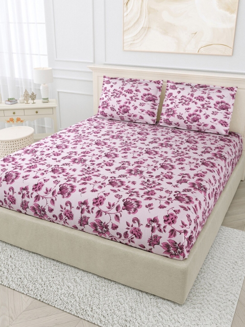 BOMBAY DYEING Violet & White Floral 144 TC Cotton King Bedsheet with 2 Pillow Covers
BOMBAY DYEING Violet & White Floral 144 TC Cotton King Bedsheet with 2 Pillow Covers