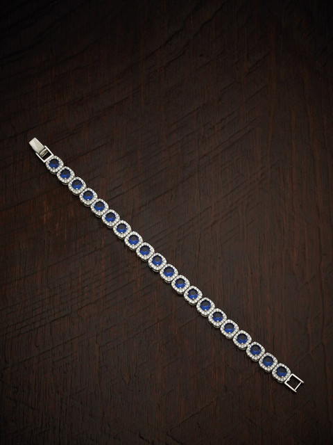 Kushal's Fashion Jewellery Women Silver-Toned & Blue Cubic Zirconia Rhodium-Plated Wraparound Bracelet
Kushal's Fashion Jewellery Women Silver-Toned & Blue Cubic Zirconia Rhodium-Plated Wraparound Bracelet