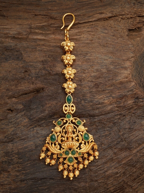 Kushal's Fashion Jewellery Women Green Embellished Tiara
