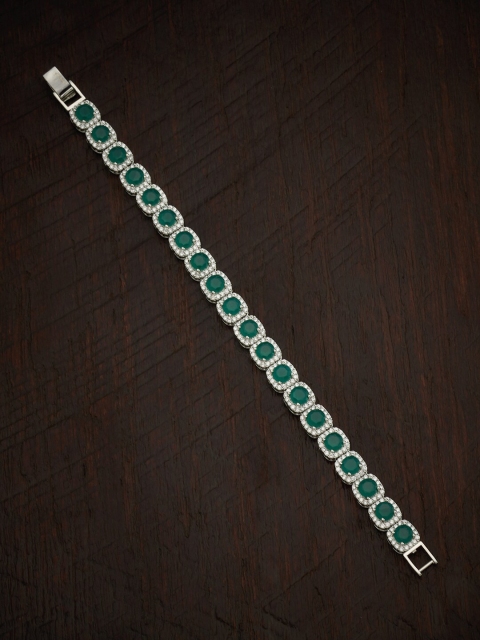 Kushal's Fashion Jewellery Women Silver-Toned & GreeN Rhodium-Plated Wraparound Bracelet
Kushal's Fashion Jewellery Women Silver-Toned & GreeN Rhodium-Plated Wraparound Bracelet