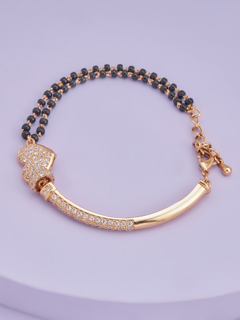 Kushal's Fashion Jewellery Women Rose Gold & Black Cubic Zirconia Rose Gold-Plated Wraparound Bracelet
Kushal's Fashion Jewellery Women Rose Gold & Black Cubic Zirconia Rose Gold-Plated Wraparound Bracelet