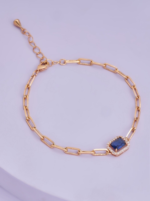 Kushal's Fashion Jewellery Women Rose Gold & Blue Cubic Zirconia Rose Gold-Plated Wraparound Bracelet
Kushal's Fashion Jewellery Women Rose Gold & Blue Cubic Zirconia Rose Gold-Plated Wraparound Bracelet