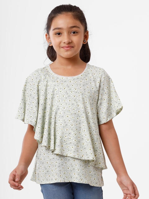 De Moza Green Print Top