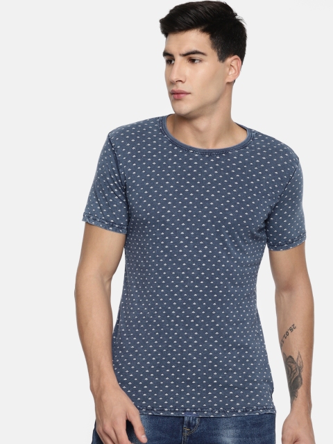 ALCOTT Blue Printed T-shirt