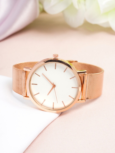 Ferosh Women Cream-Coloured Embellished Dial & Rose Gold-Plated Bracelet Style Straps Analogue Watch
Ferosh Women Cream-Coloured Embellished Dial & Rose Gold-Plated Bracelet Style Straps Analogue Watch