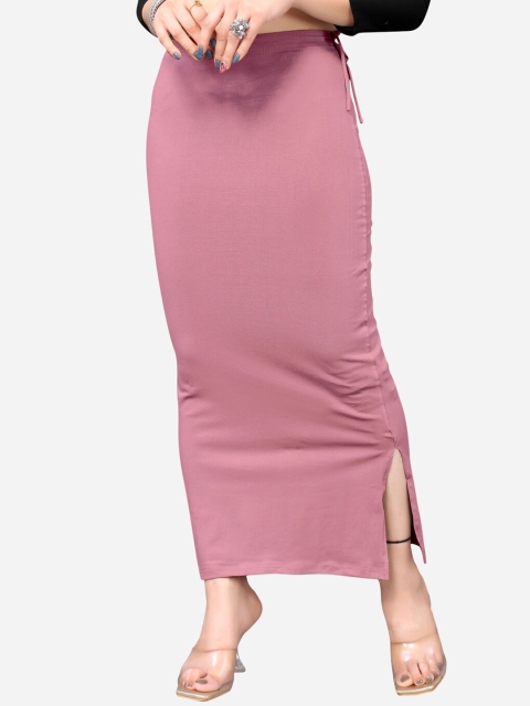 Selvia Women Pink Solid Saree Shapewear