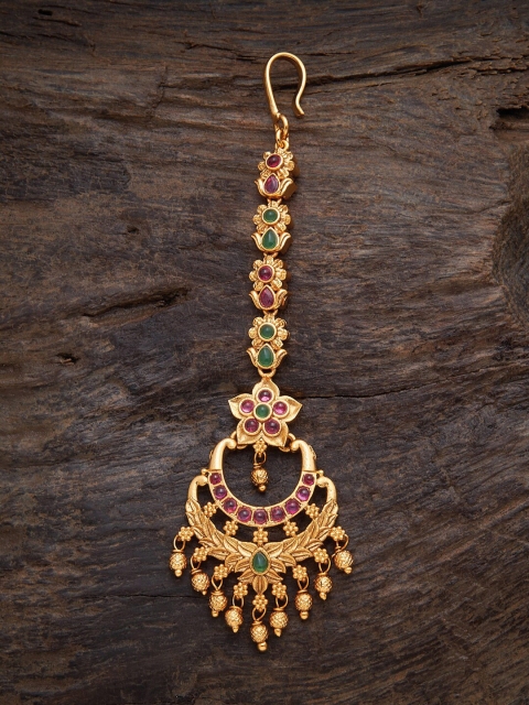 Kushal's Fashion Jewellery Women Gold-Plated & Green Stone Studded Beaded Maang Tikka, Red
Kushal's Fashion Jewellery Women Gold-Plated & Green Stone Studded Beaded Maang Tikka, Red