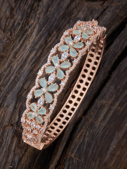 Kushal's Fashion Jewellery Women Sea Green & Rose Gold Cubic Zirconia Rose Gold-Plated Kada Bracelet
Kushal's Fashion Jewellery Women Sea Green & Rose Gold Cubic Zirconia Rose Gold-Plated Kada Bracelet