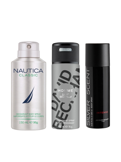 Nautica x David Beckham x Jacques Bogart Men Set of 3 Deodorant Body Spray - 500 ml, White
Nautica x David Beckham x Jacques Bogart Men Set of 3 Deodorant Body Spray - 500 ml, White