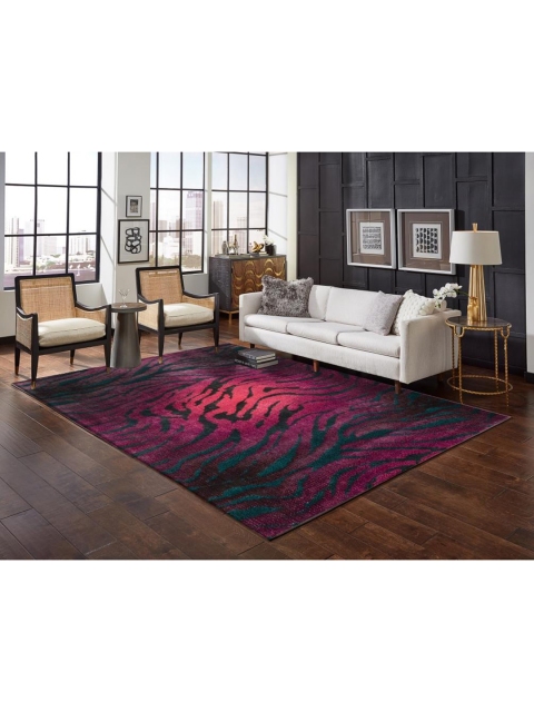 DDecor Red & Black Abstract Printed Carpet