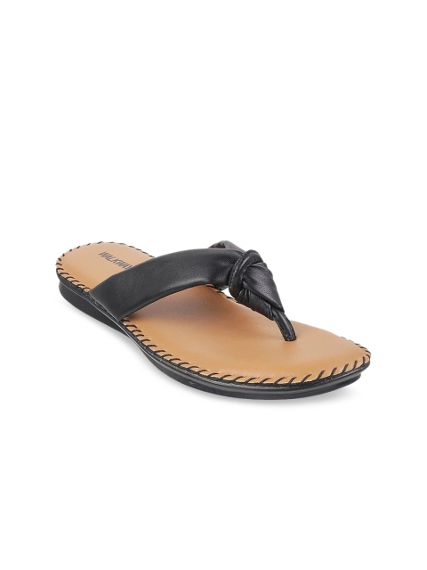 WALKWAY by Metro Women Black T-Strap Flats