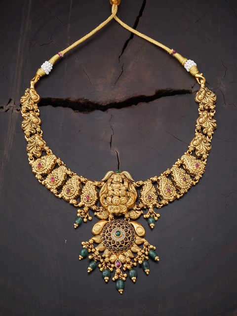 Kushal's Fashion Jewellery Gold-Toned & Red Silver Gold-Plated Temple Necklace
Kushal's Fashion Jewellery Gold-Toned & Red Silver Gold-Plated Temple Necklace