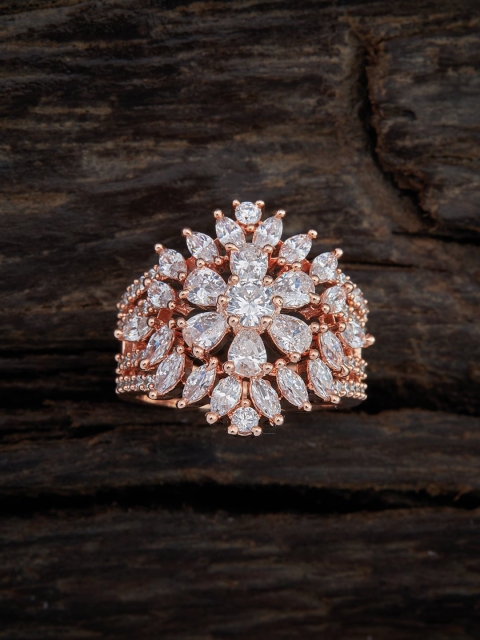 Kushal's Fashion Jewellery Women Rose Gold-Plated & White CZ Stone-Studded Finger Ring
Kushal's Fashion Jewellery Women Rose Gold-Plated & White CZ Stone-Studded Finger Ring