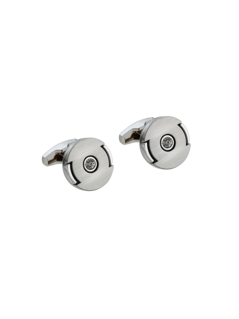 Alvaro Castagnino Steel-Toned Stone-Studded Cufflinks