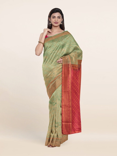 Pothys Green & Pink Woven Design Zari Pure Silk Saree