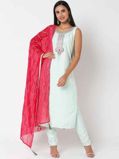 SALWAR STUDIO Women Green Ethnic Motifs Embroidered Thread Work Chanderi Silk Kurti with Pyjamas & With
SALWAR STUDIO Women Green Ethnic Motifs Embroidered Thread Work Chanderi Silk Kurti with Pyjamas & With