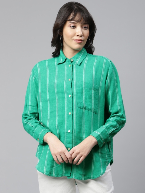 Marks & Spencer Green & White Easy To Iron Pure Linen Striped Relaxed Fit Casual Shirt
Marks & Spencer Green & White Easy To Iron Pure Linen Striped Relaxed Fit Casual Shirt