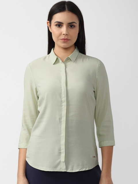 Van Heusen Woman Women Green Casual Shirt