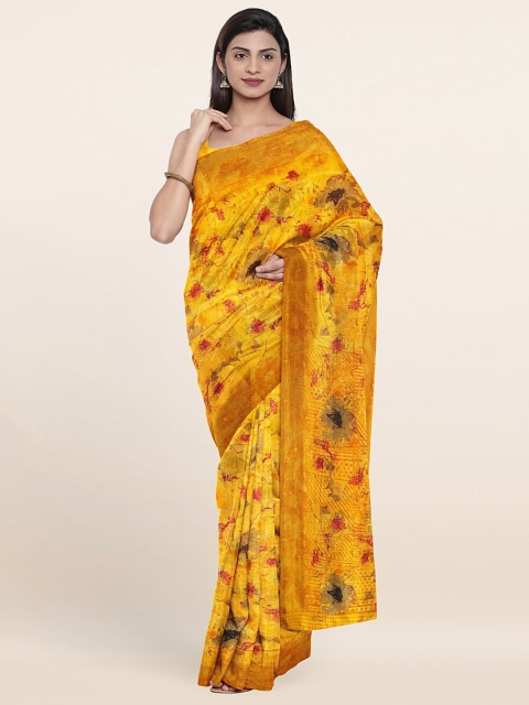 Pothys Women Yellow Sarees