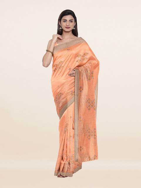 Pothys Women Peach Sarees