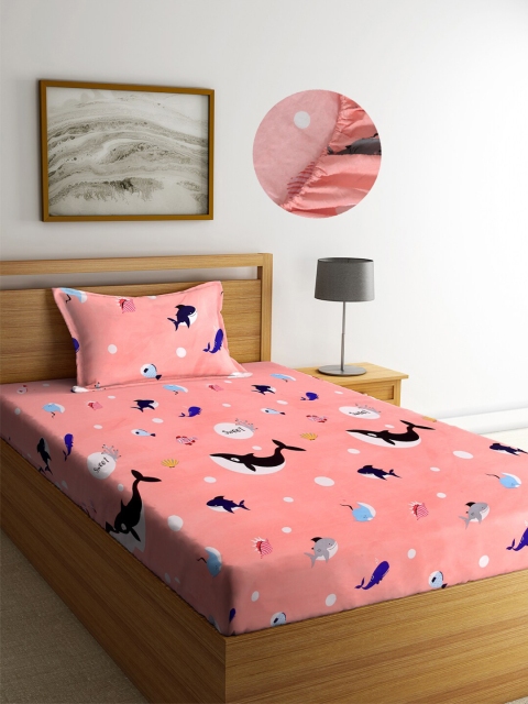KLOTTHE Unisex Kids Peach Bedsheets