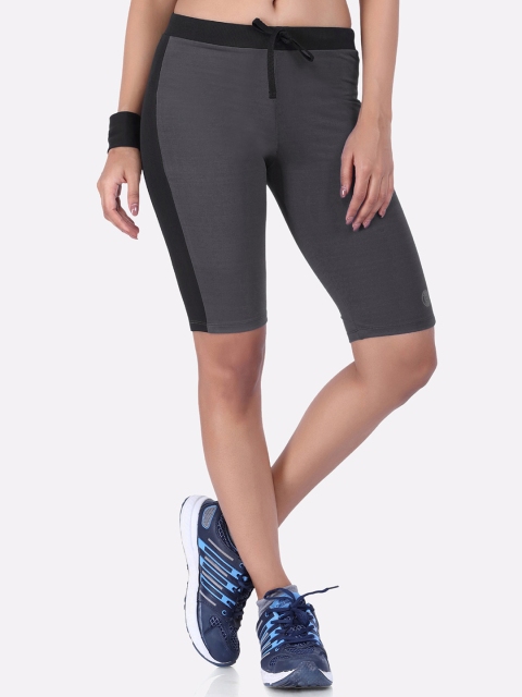 LAASA SPORTS Women Grey Slim Fit Training or Gym Sports Shorts