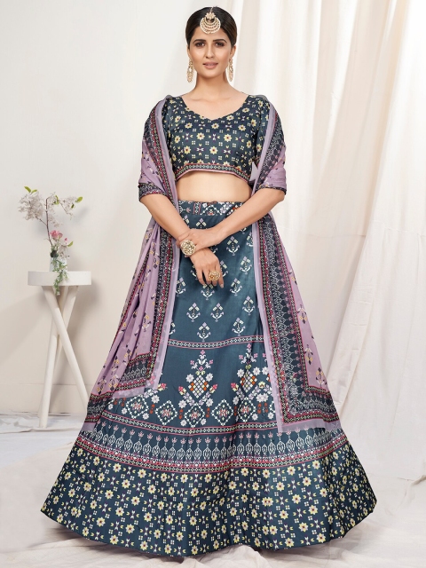 WHITE FIRE Women Blue Lehenga Choli