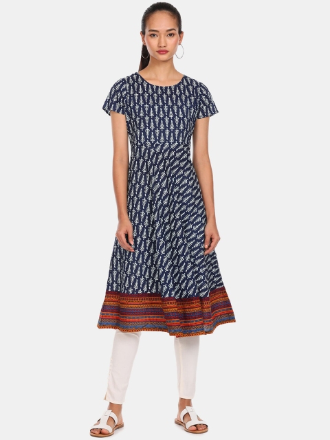 Anahi Women Blue Paisley Printed Kurta
