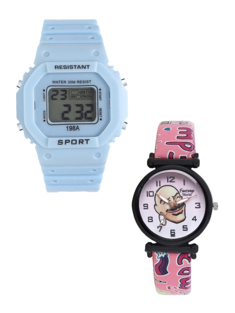Fantasy World Unisex Kids Grey Skeleton Dial & Blue Bracelet Style Straps Analogue and Digital Watch
Fantasy World Unisex Kids Grey Skeleton Dial & Blue Bracelet Style Straps Analogue and Digital Watch