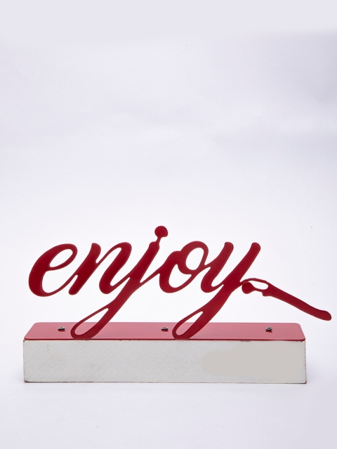 MARKET99 Red Metal Handwriting Table Decor