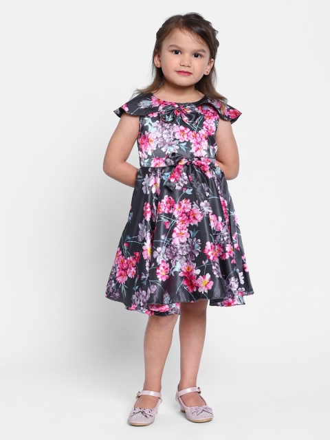 MANET Grey & anthracite Floral Dress