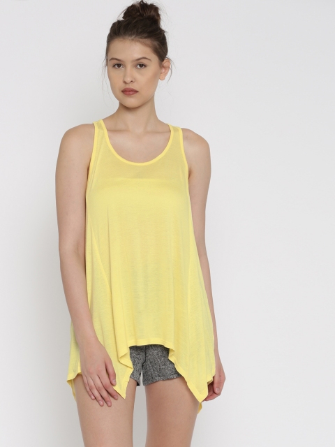 ALCOTT Women Yellow Solid Tank Top