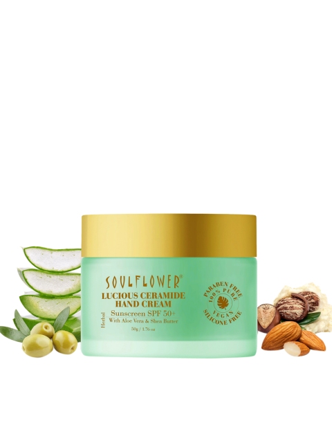 Soulflower SPF 50+ Hand Cream With Aloe Vera & Shea Butter, Paraben Free, 50 Gms, White
Soulflower SPF 50+ Hand Cream With Aloe Vera & Shea Butter, Paraben Free, 50 Gms, White