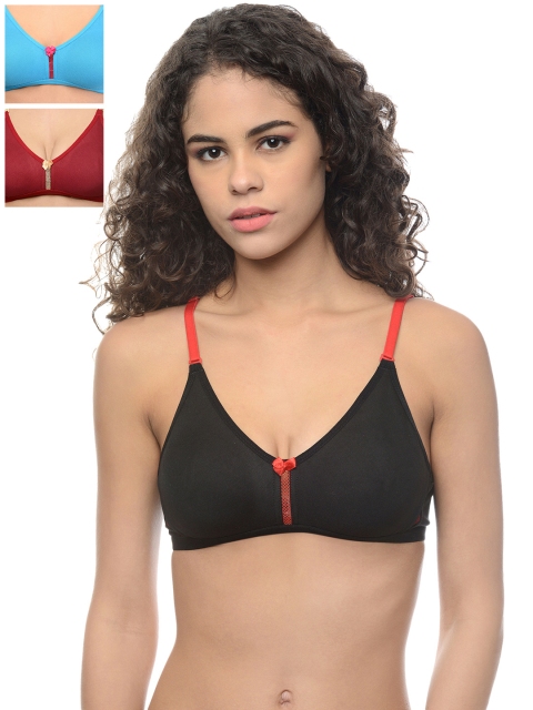 Leading Lady Pack of 3 T-shirt Bras DONA-3, Black